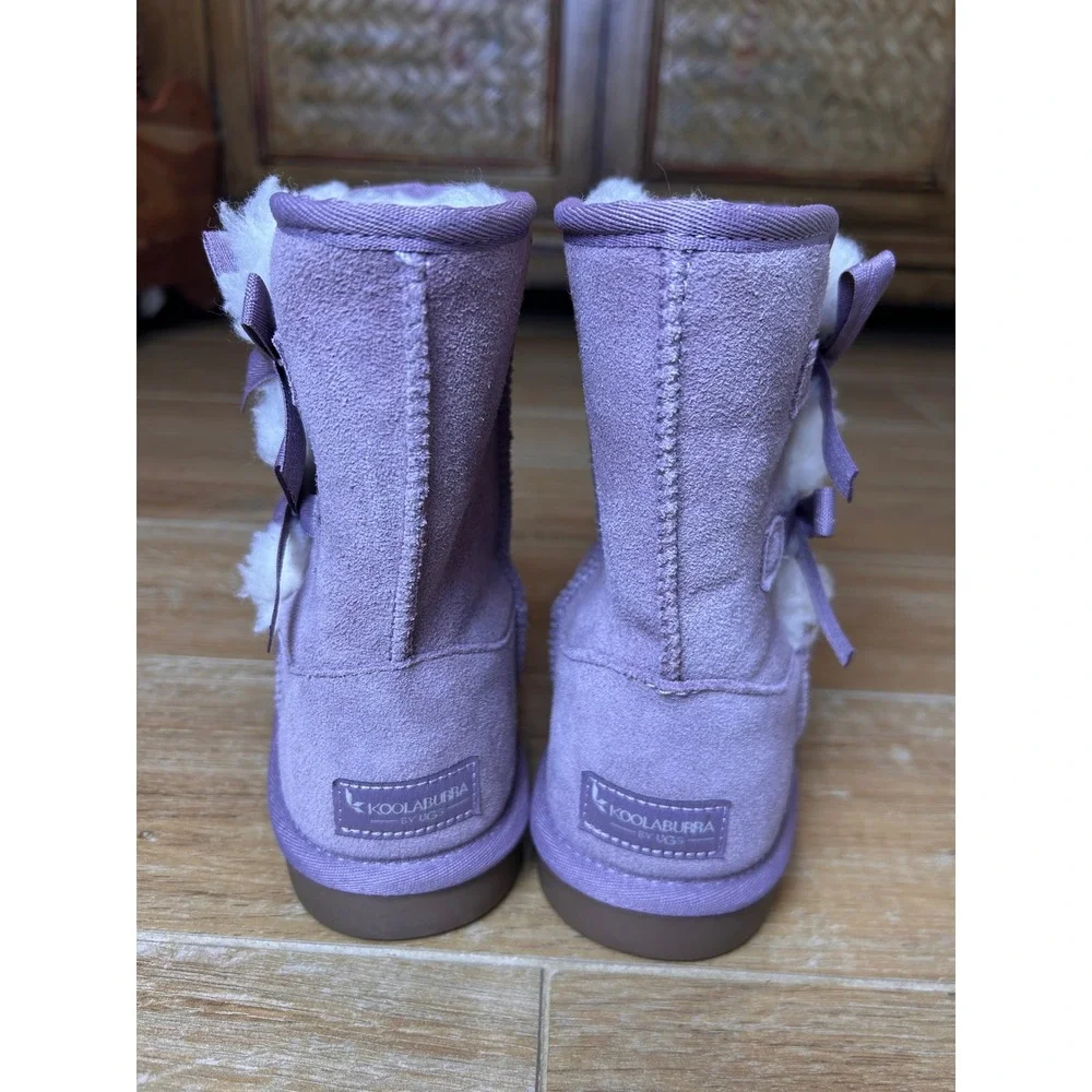 Koolaburra by UGG Victoria Purple Suede Bow Boots Girls Size‎ 4